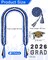 Graduation Lei Set Class of 2026 Grad Ribbon Leis with Honor Cord Double Braided Graduate Leis for Men Women Blue Black White